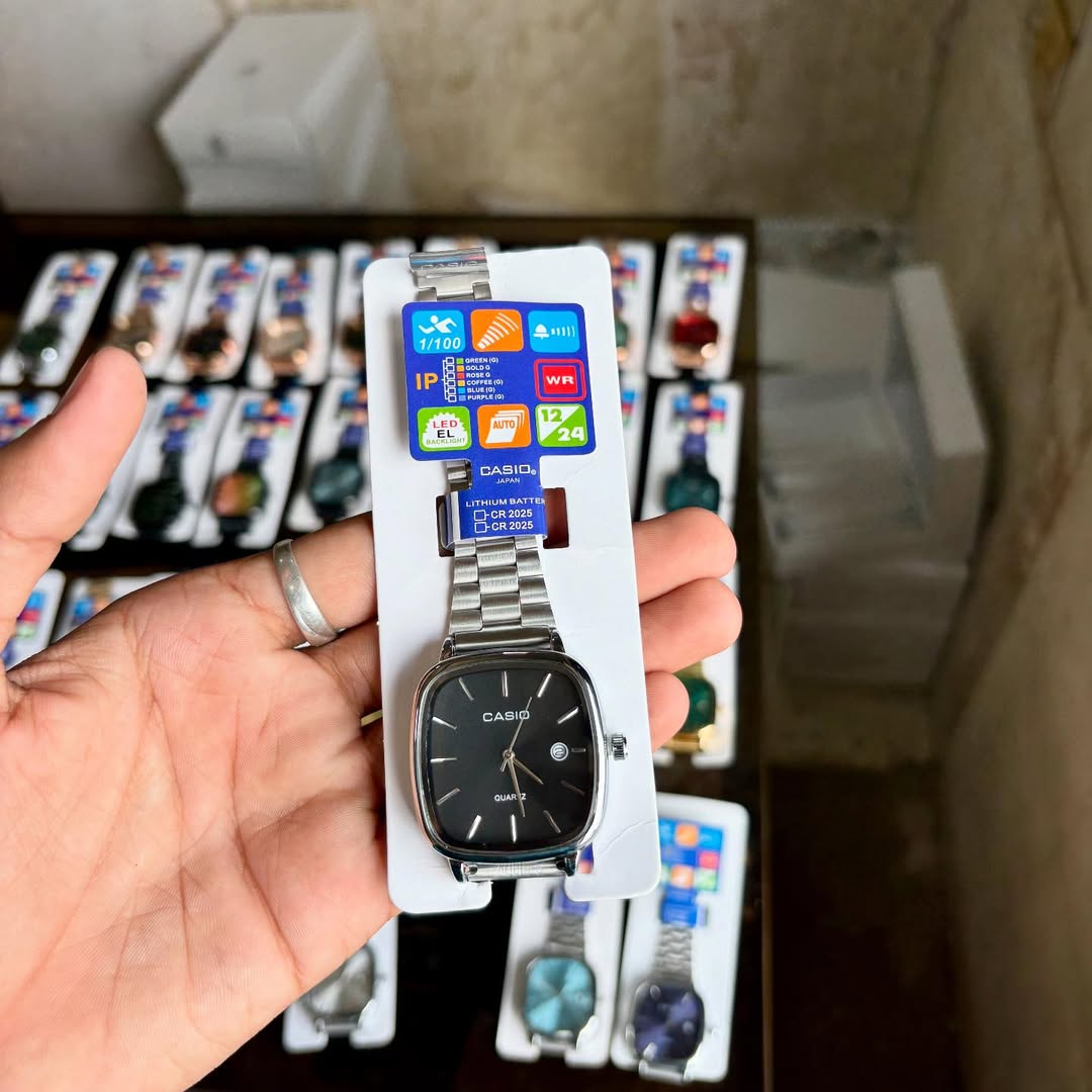 CASIO ANALOG SILVER-BLACK