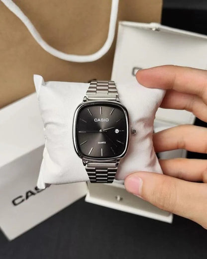 CASIO ANALOG SILVER-BLACK