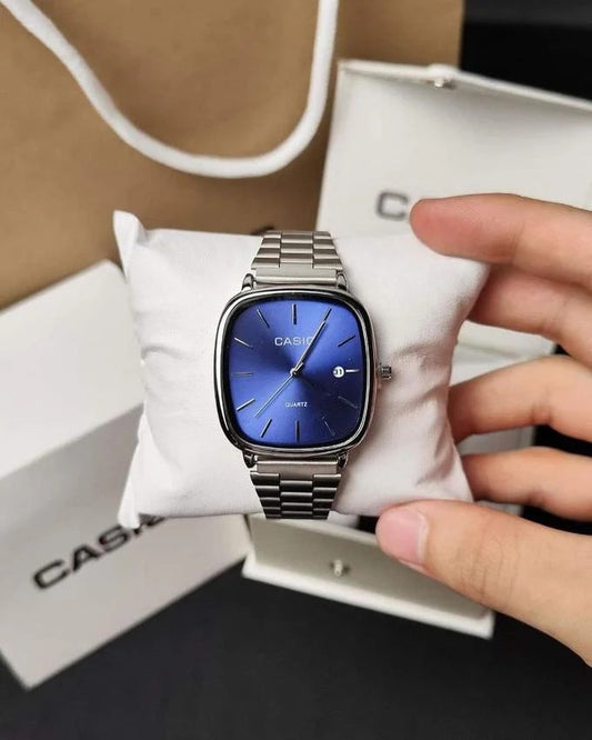 CASIO ANALOG SILVER-BLUE